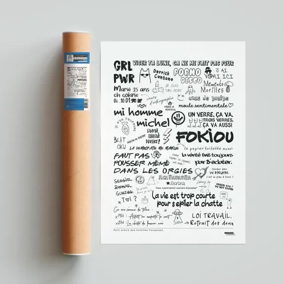 Affiche Graffitis de toilettes La Majorette à Moustache