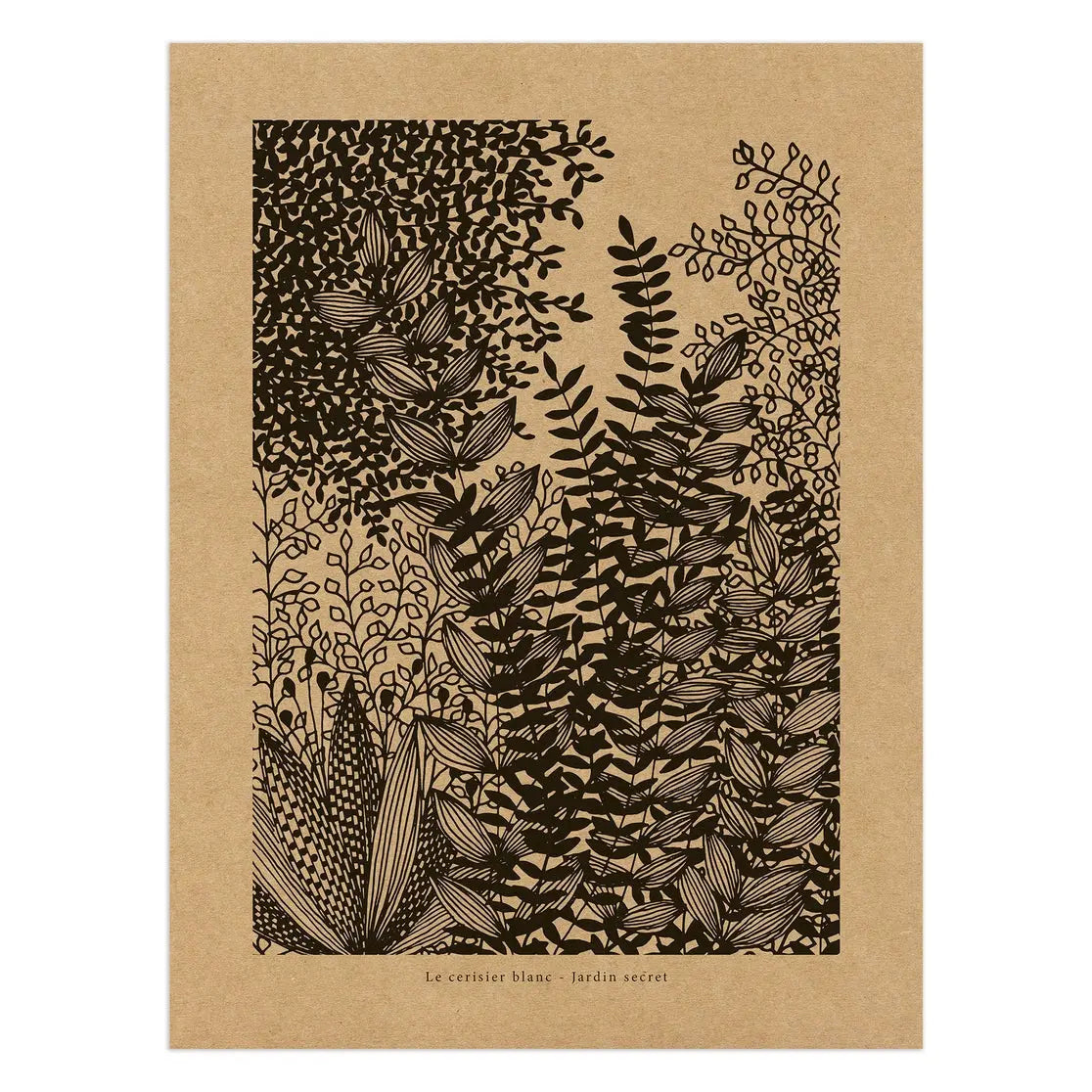 Affiche Kraft "Jardin secret" Le cerisier blanc