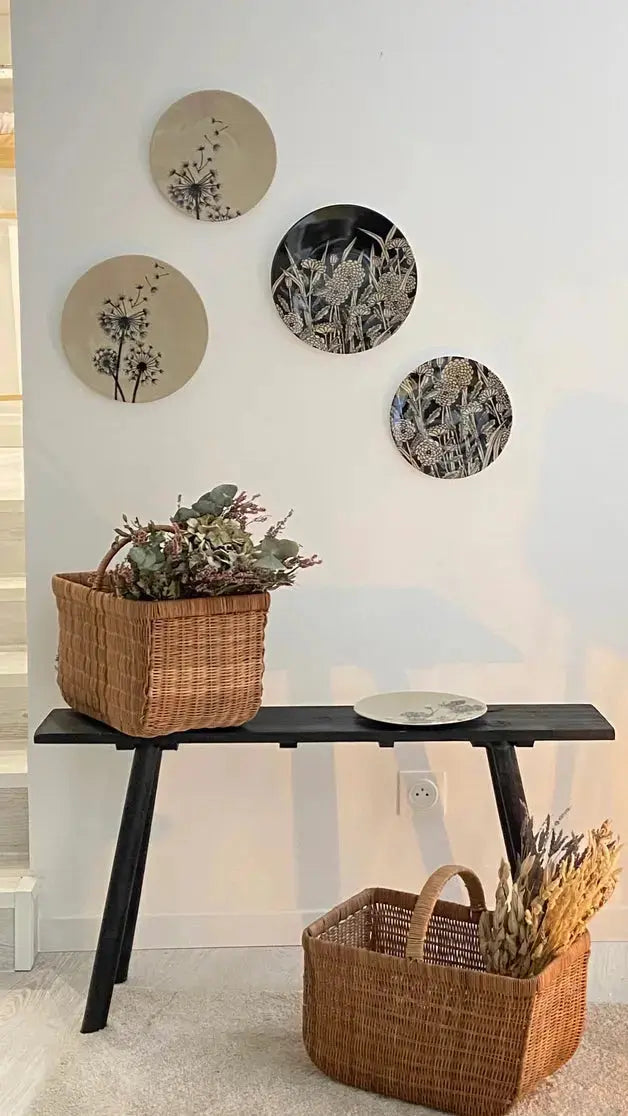 Assiette en Fleurs sauvages grande Le cerisier blanc