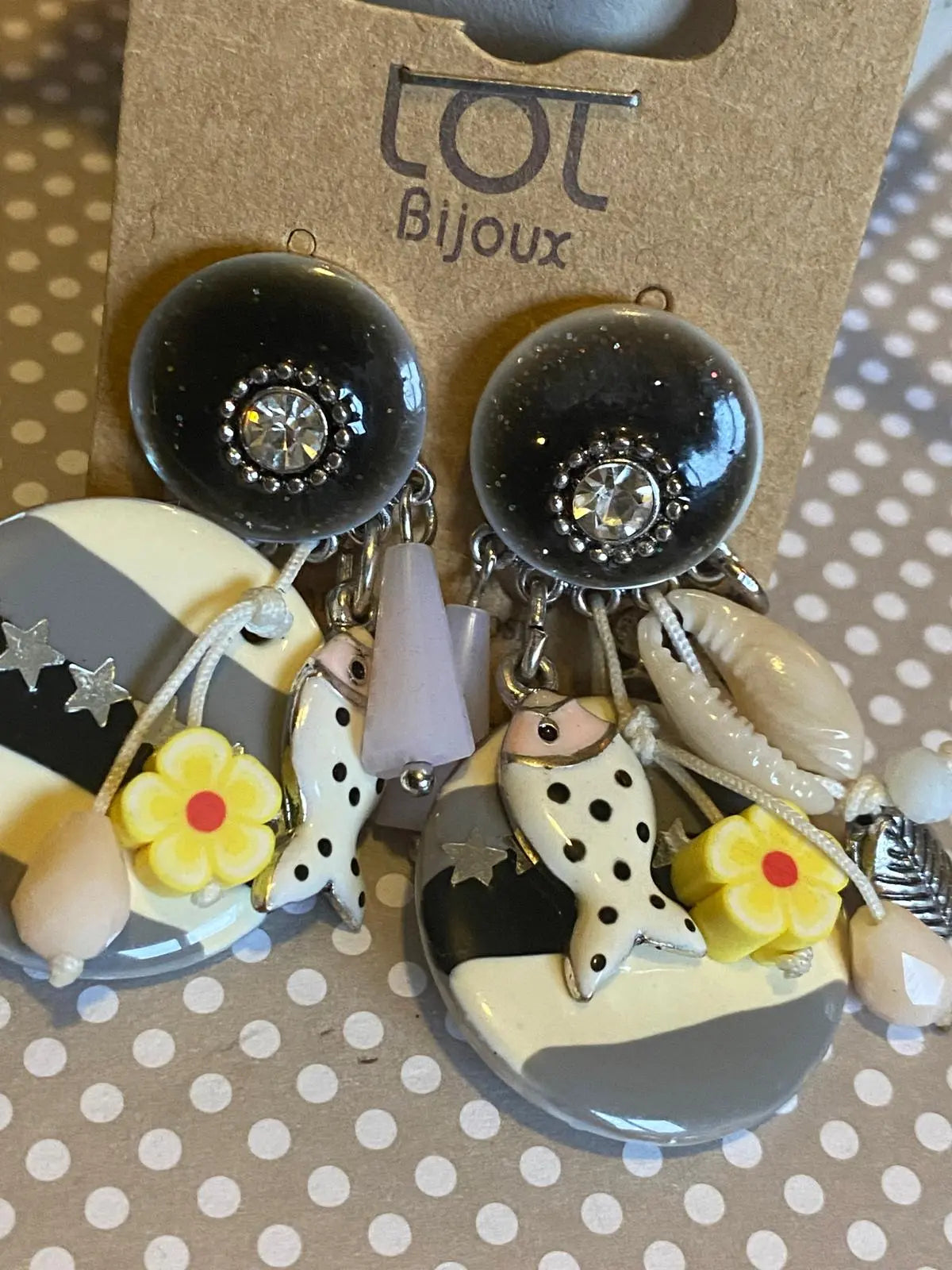 Boucles d'oreilles sardine et fleur Lolilota Lolilota