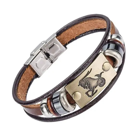 Bracelet en cuir homme CAPRICORNE Otto Blumenschein