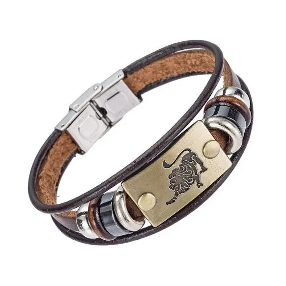 Bracelet en cuir homme LION Otto Blumenschein