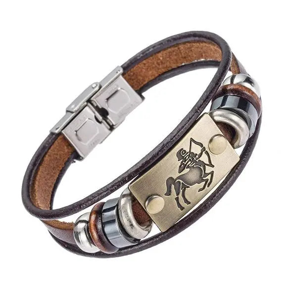 Bracelet en cuir homme SAGITTAIRE Otto Blumenschein