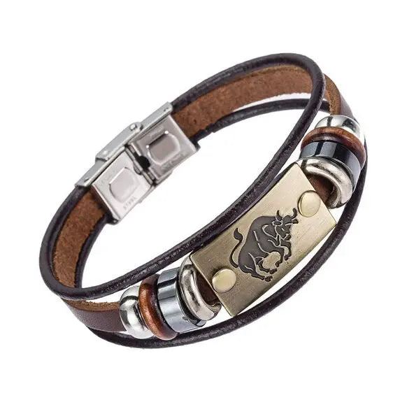 Bracelet en cuir homme TAUREAU Otto Blumenschein