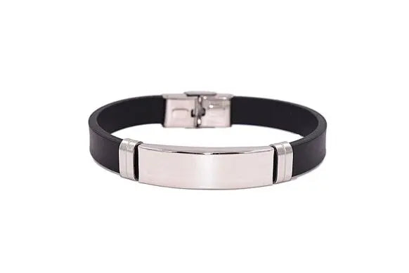 Bracelet homme acier inoxydable cuir autre modèle Otto Blumenschein
