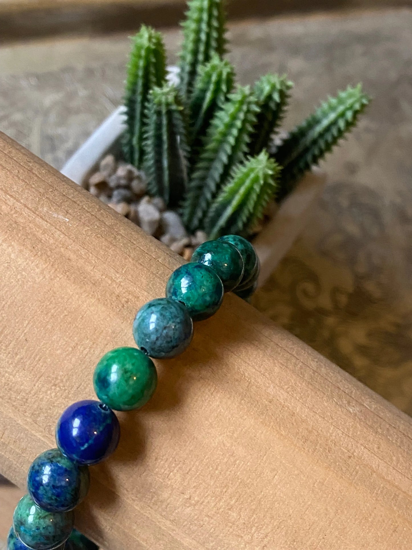 Bracelet homme perles vertes HS