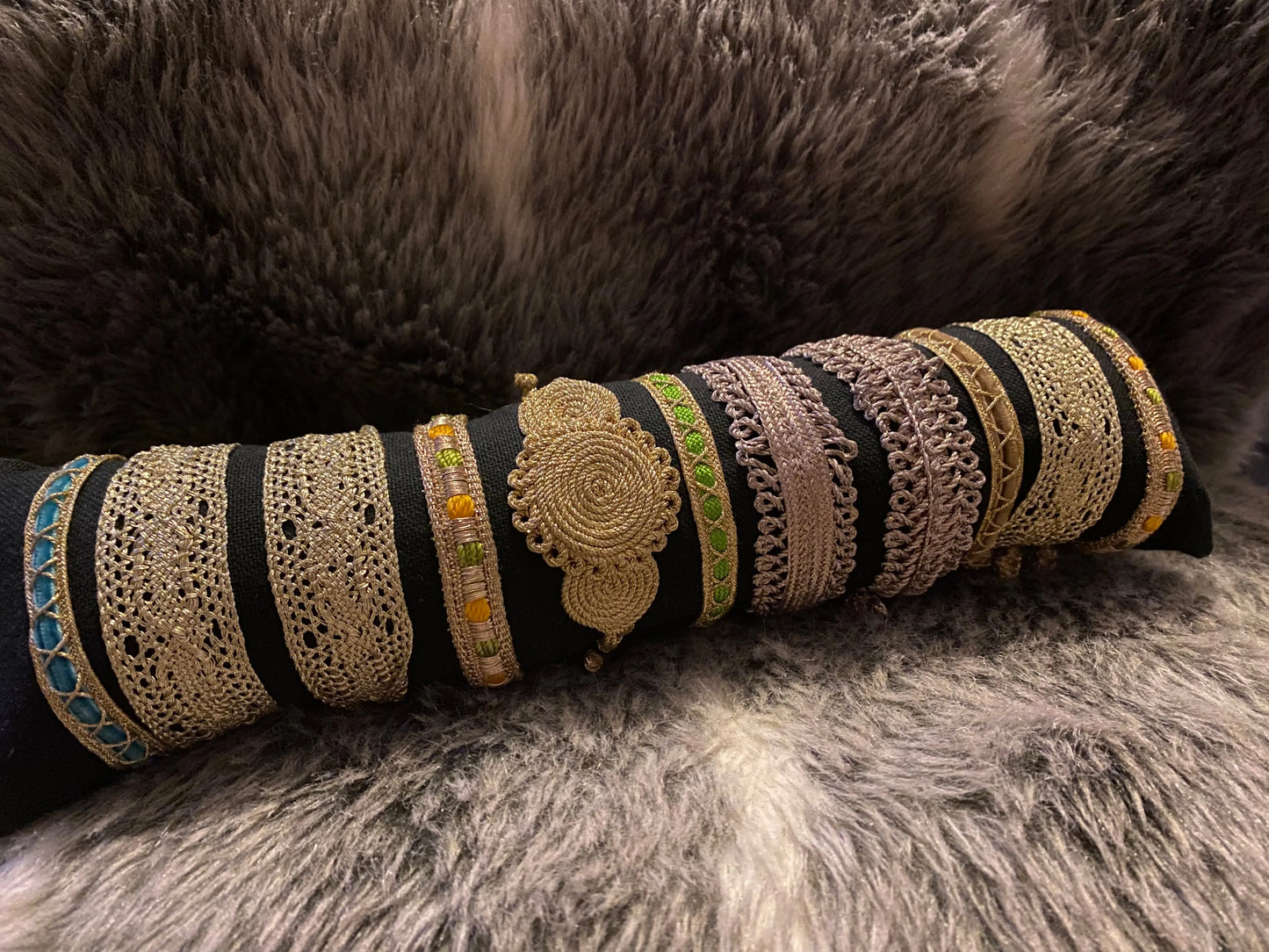 Bracelet passementerie BEIGE et DORE ART&MISS