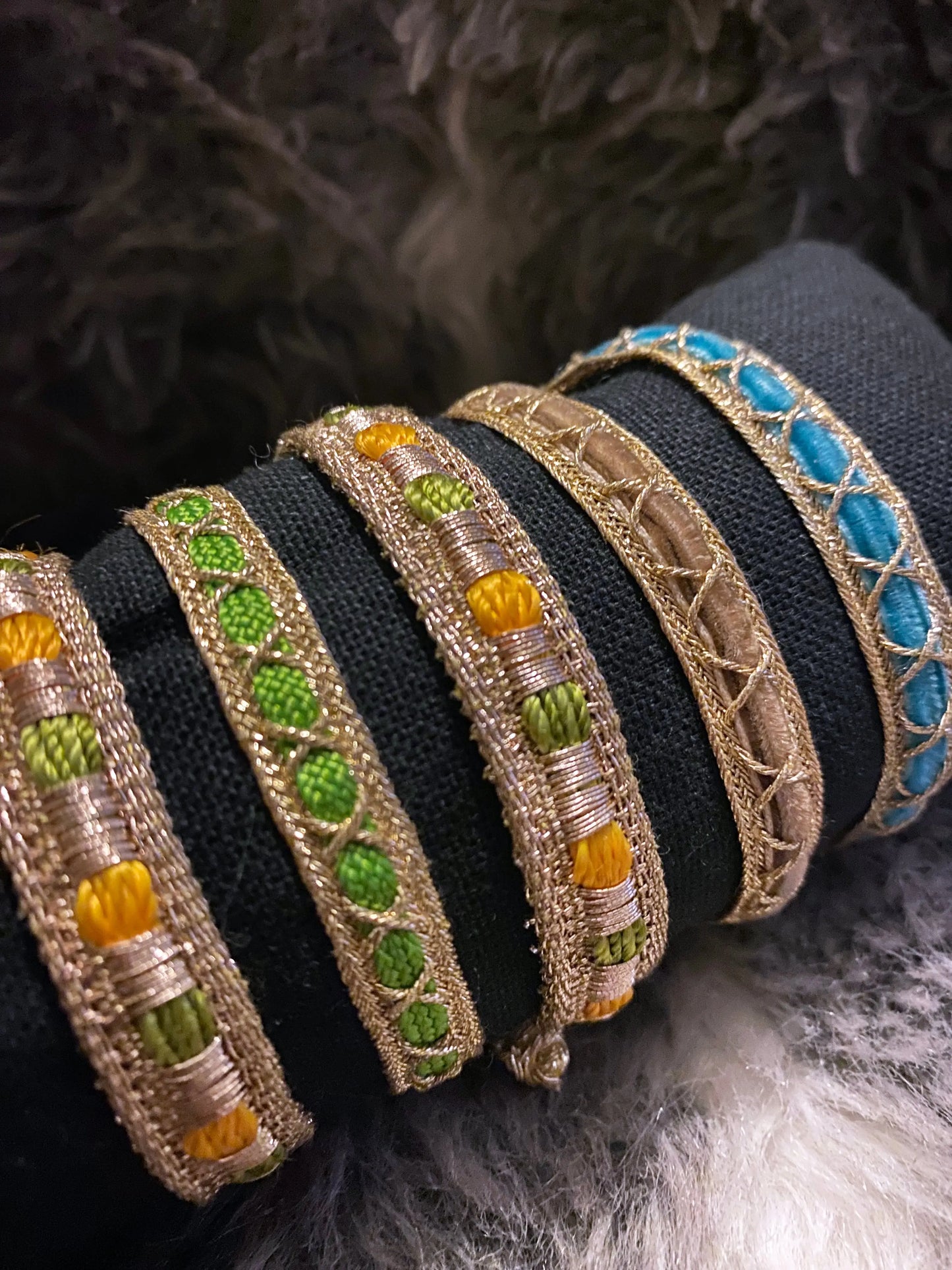 Bracelet passementerie TURQUOISE et DORE ART&MISS