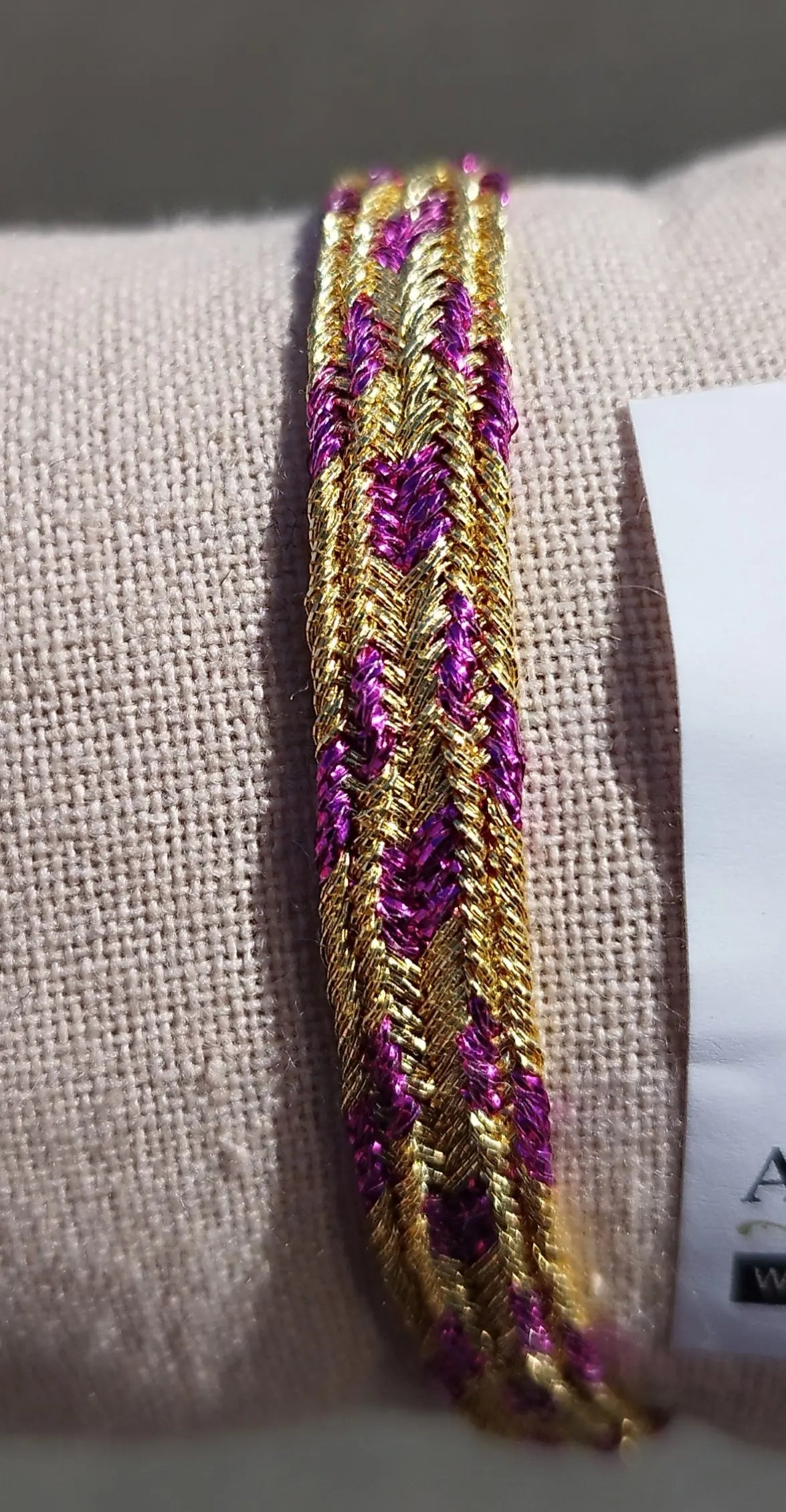 Bracelet passementerie doré et violet ART&MISS