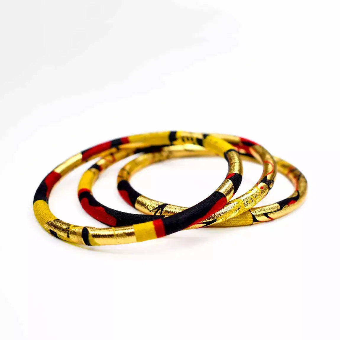 Bracelets joncs en wax jaune marine doré MéloKane