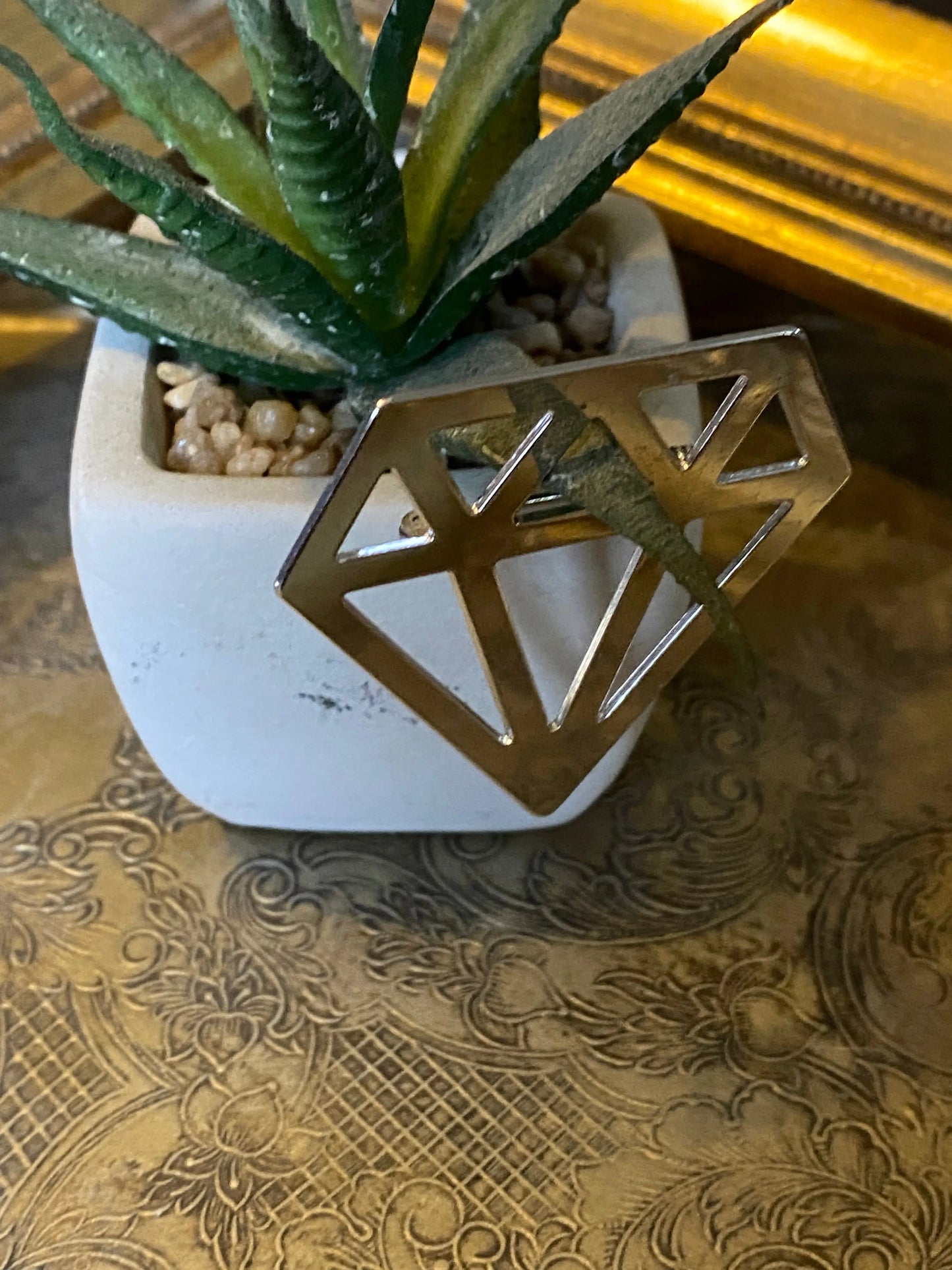 Broche argent forme diamant ART&MISS