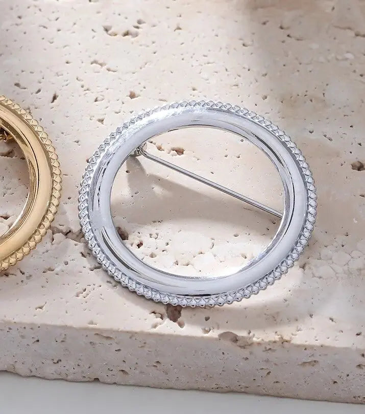 Broche cercle en acier inoxydable Eclat Paris