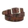 Ceinture Femme Cuir Crocodile Embossé Marron Cintura M