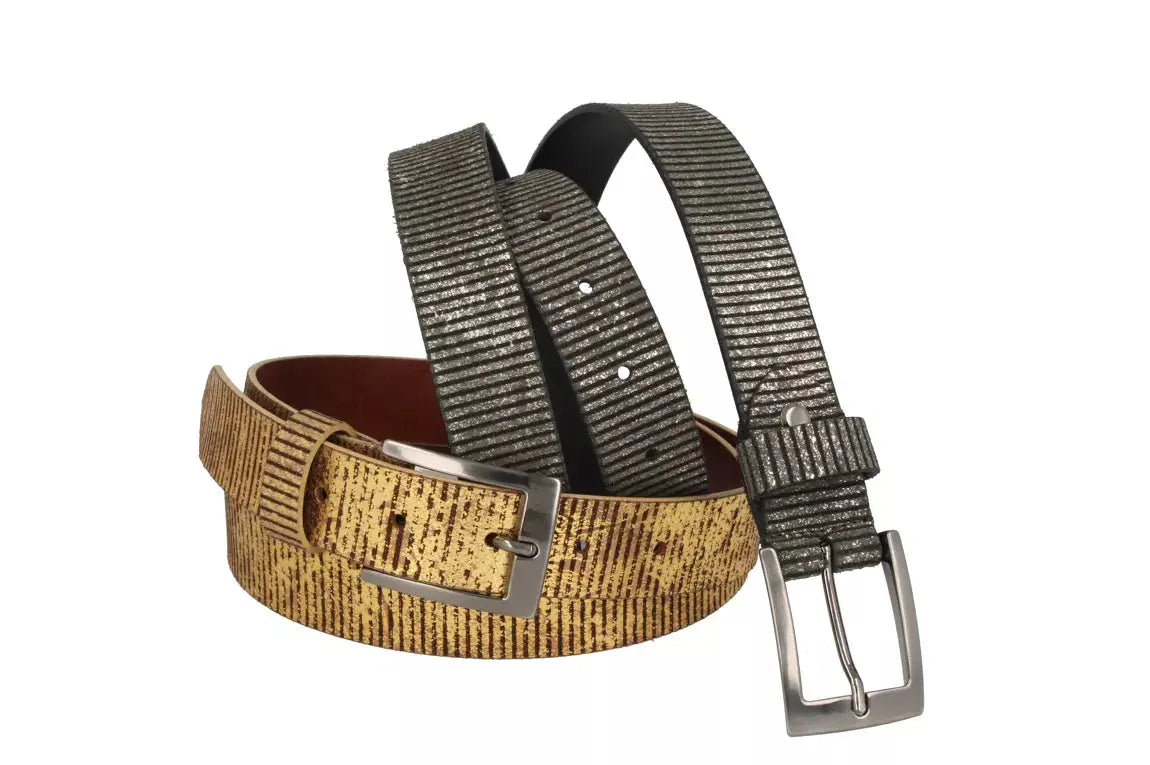 Ceinture femme cuir brillant laser or métallisé Cintura M