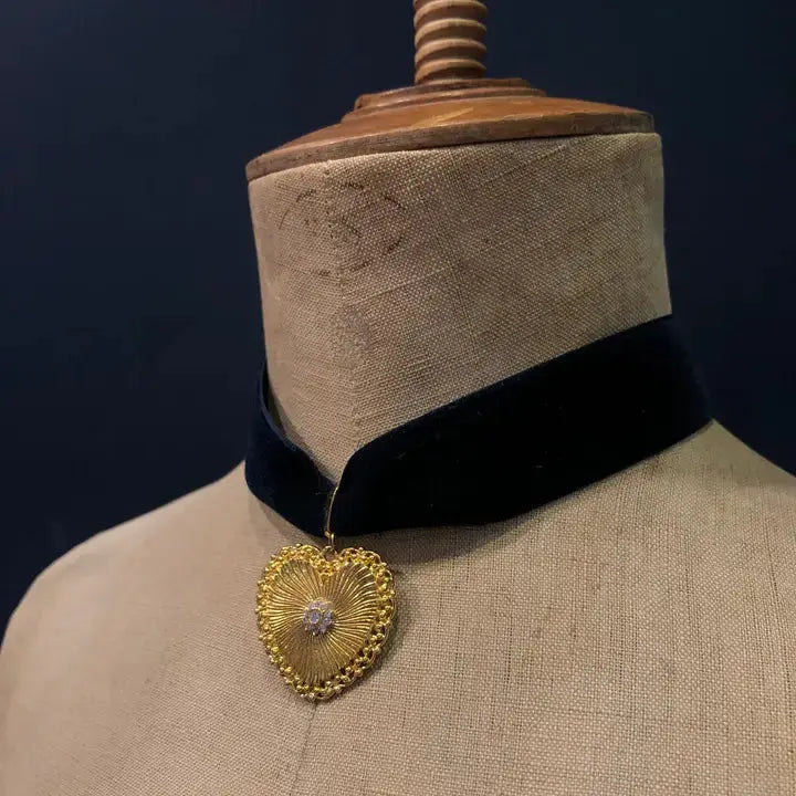 Collier Rosaline - Tour de cou en velours noir FASCINATO Fascinato