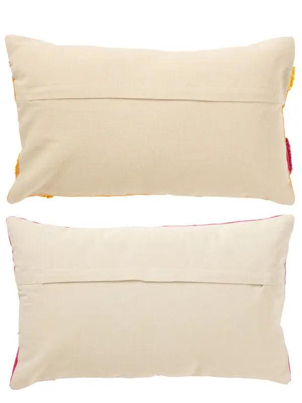 Coussin rectangulaire broderie fleurs J-L