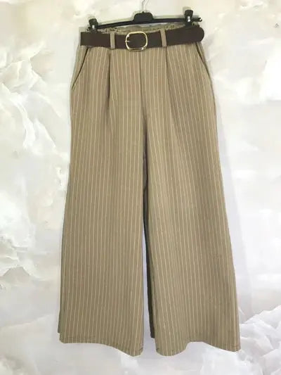 Pantalon pattes larges motif rayures avec poches D&L CREATION