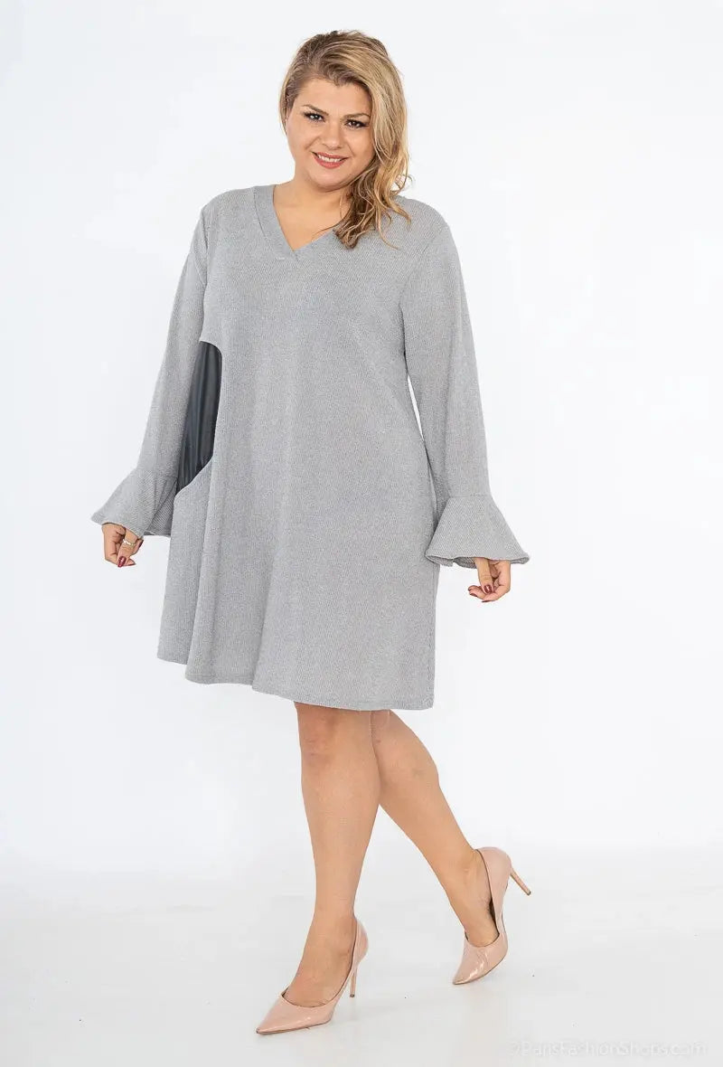 Pull Tunique avec motif cœur à cuir PU 2W Paris