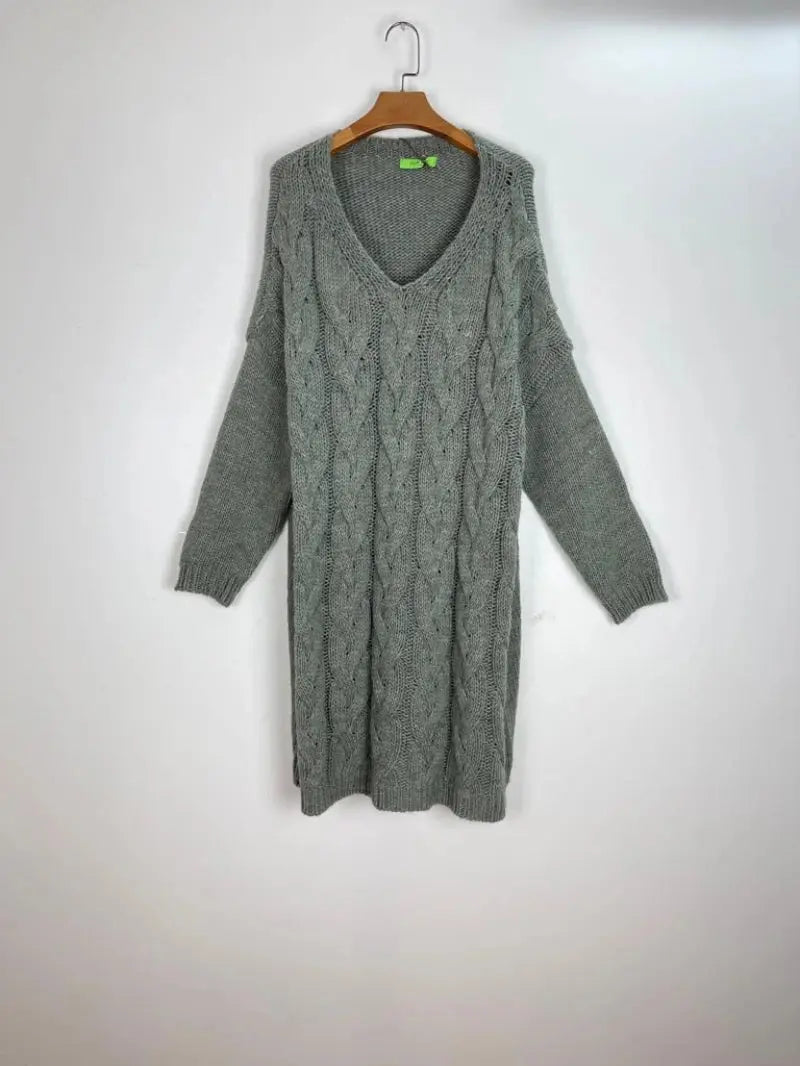 Robe maille uni oversize en alpaga et en laine Shinie