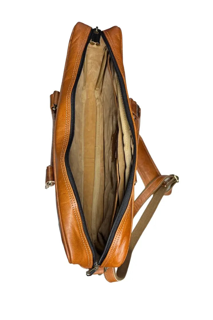 Sac ordinateur cuir Cognac Louisa Lee