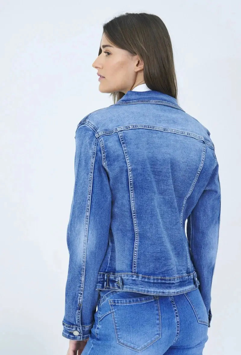 Veste en jeans délavé (grande taille ) ANA & LUCY