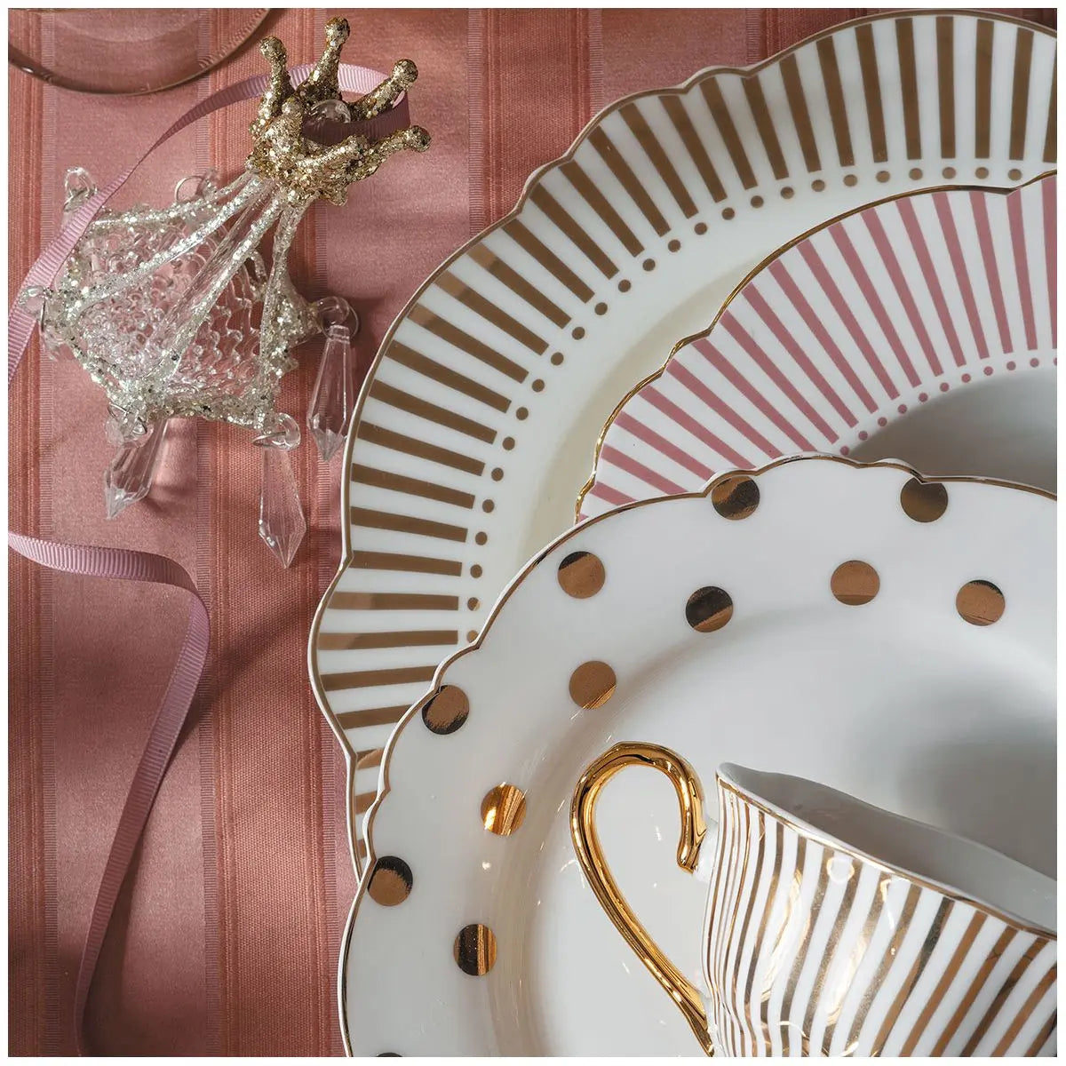 Assiette à dessert Madame de Récamier - Pois dorés Mathilde M