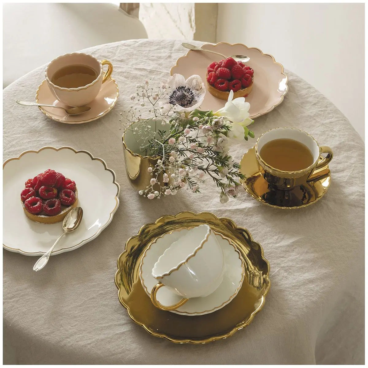 Assiette à dessert Marguerite - Doré Mathilde M