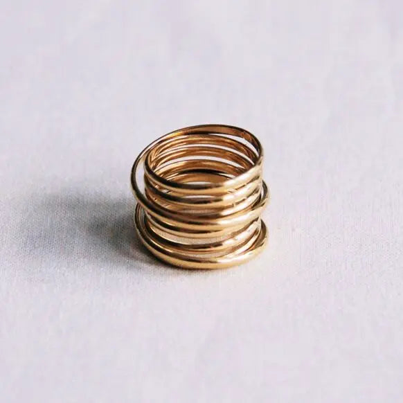 Bague XL multicouche – doré Bazou