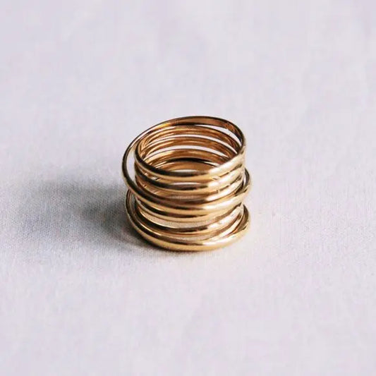 Bague XL multicouche – doré Bazou
