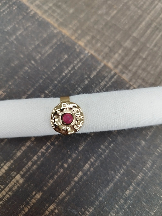 Bague dorée réglable avec pierre Eclat Paris