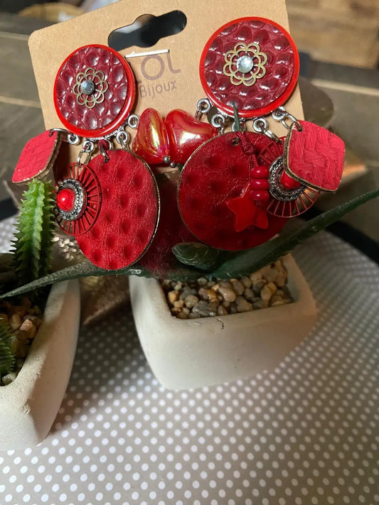 Boucles d'oreilles à clip rouges Lolilota Lolilota