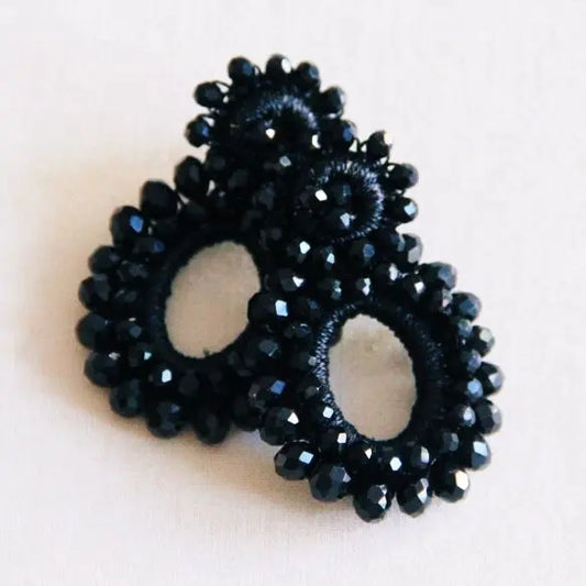 Boucles d'oreilles à facettes noires Bazou