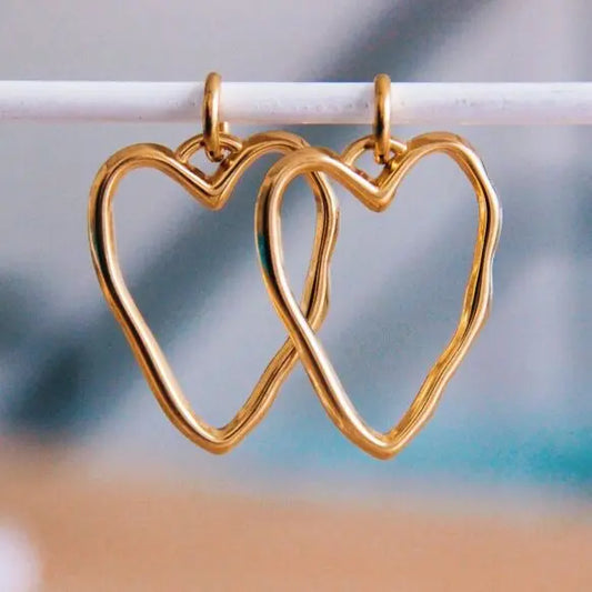 Boucles d’oreilles avec cœur ouvert XL – doré Bazou