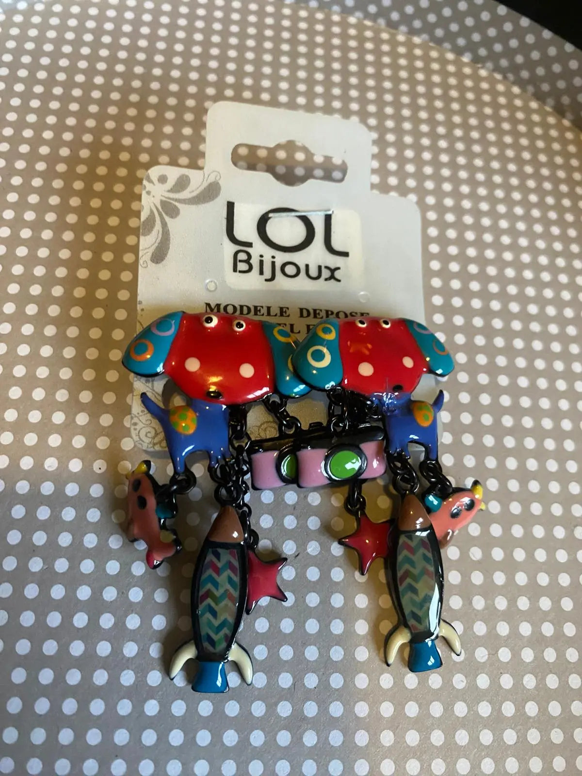 Boucles d'oreilles chien et pampilles Lolilota Lolilota