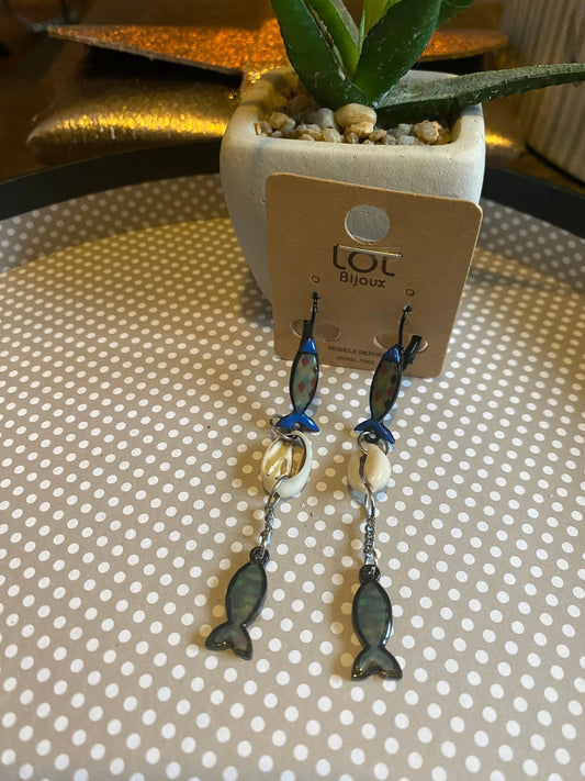 Boucles d'oreilles marines à dormeuse Lolilota