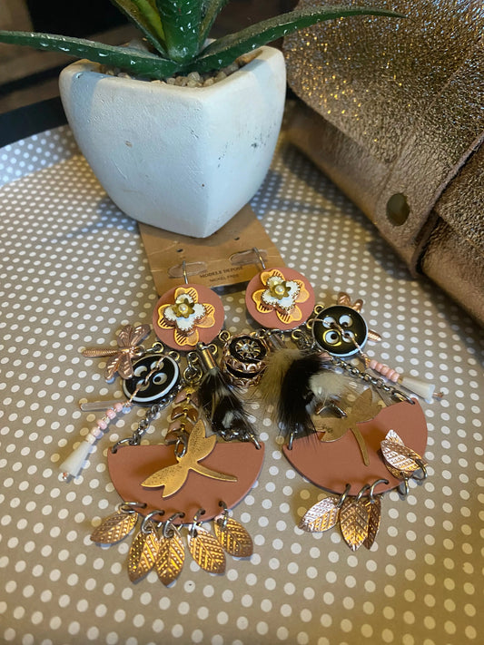 Boucles d'oreilles printanières rose gold Lolilota