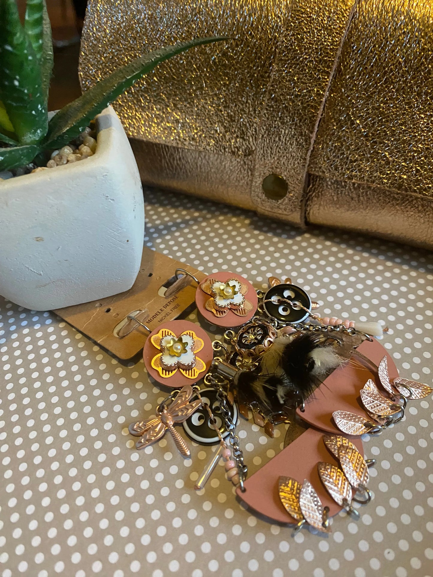 Boucles d'oreilles printanières rose gold Lolilota