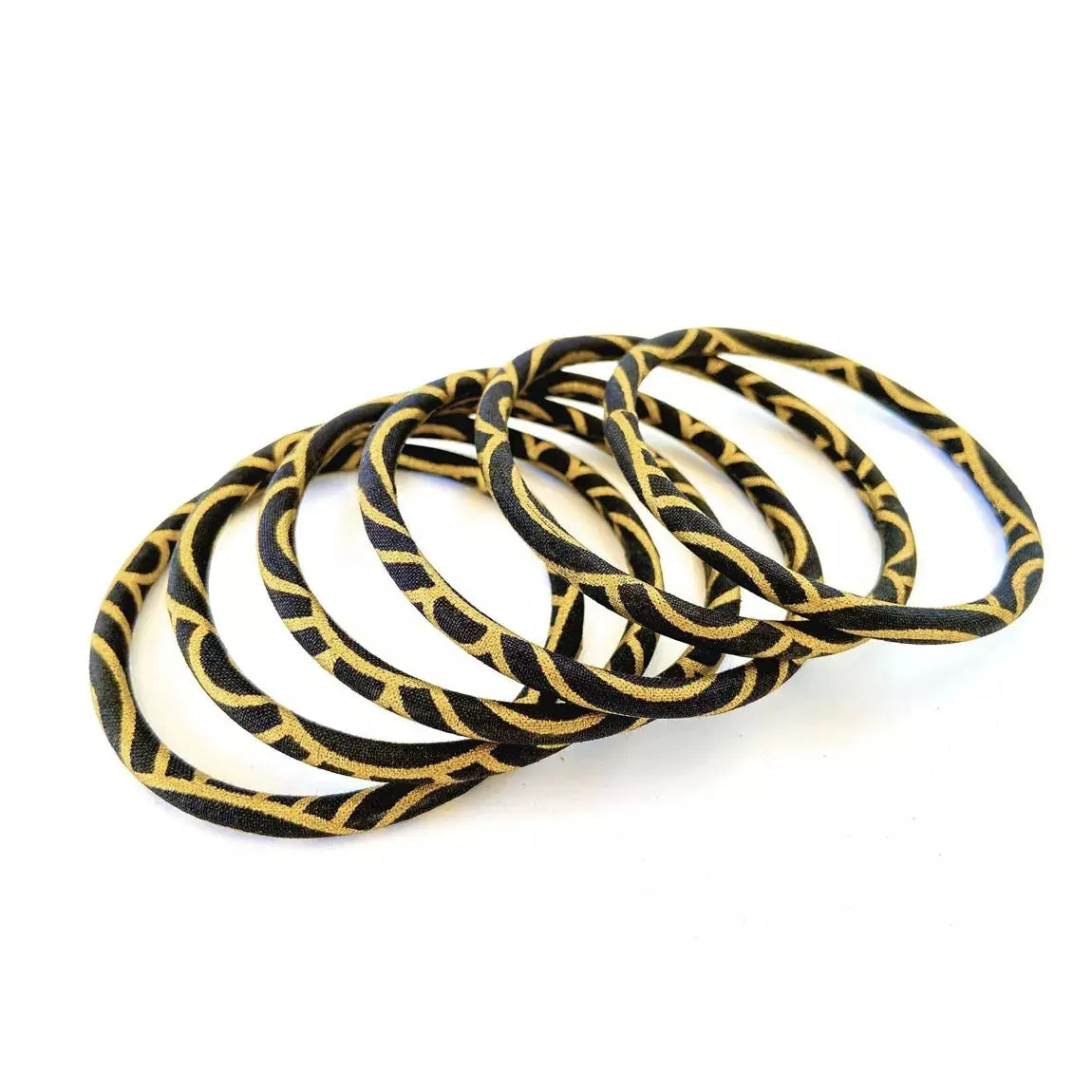Bracelet Jonc Japonais Seigaiha noir et doré MéloKane
