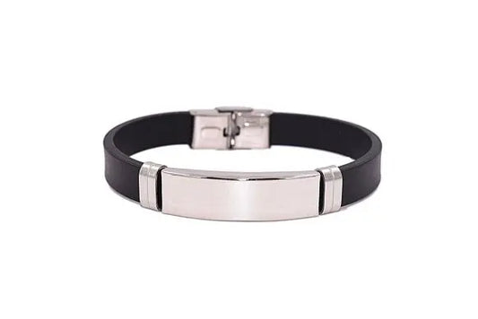 Bracelet homme acier inoxydable cuir autre modèle Otto Blumenschein