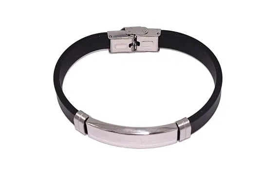 Bracelet homme acier inoxydable cuir autre modèle Otto Blumenschein