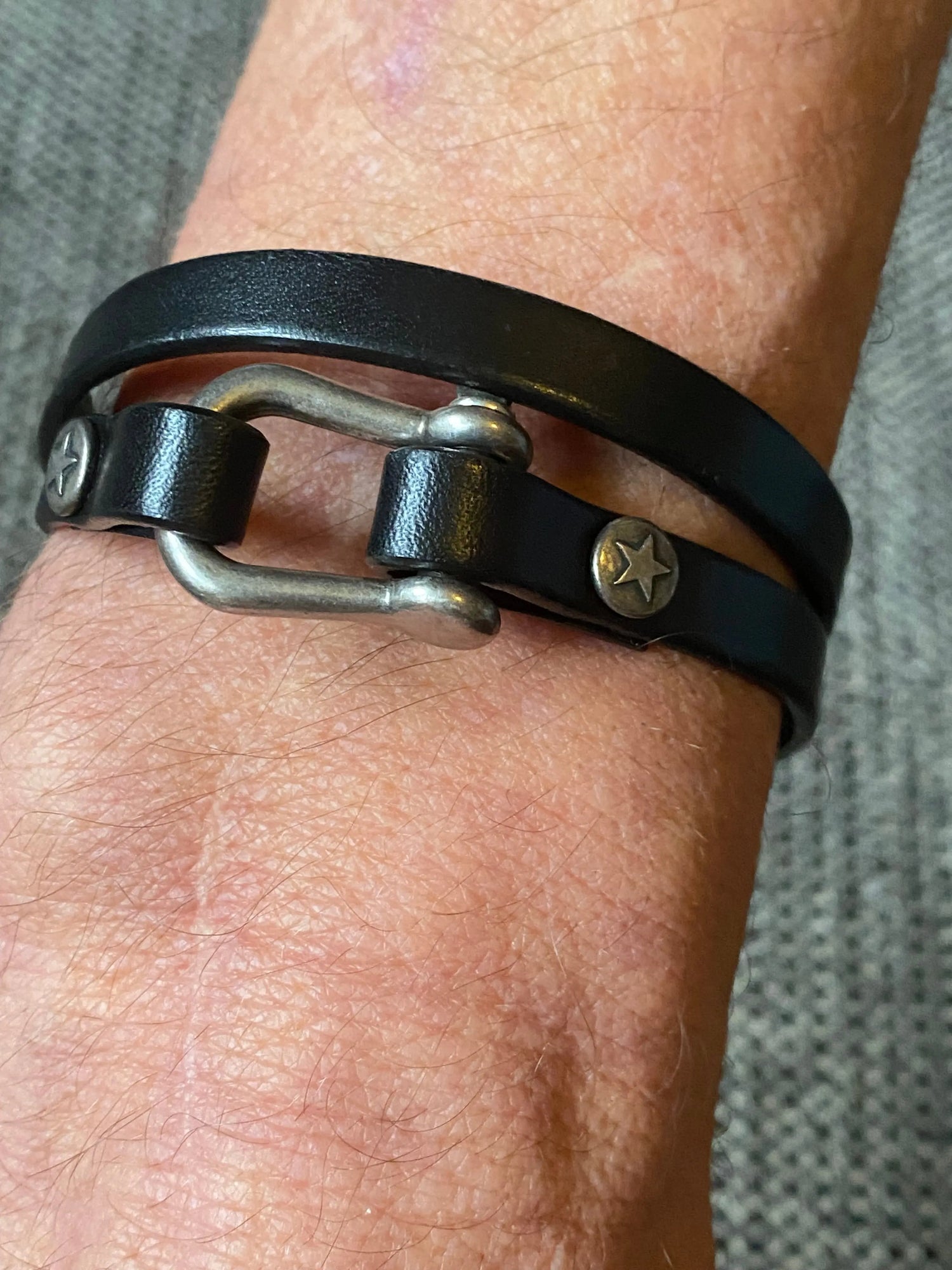 Bracelet homme cuir "manille" HS