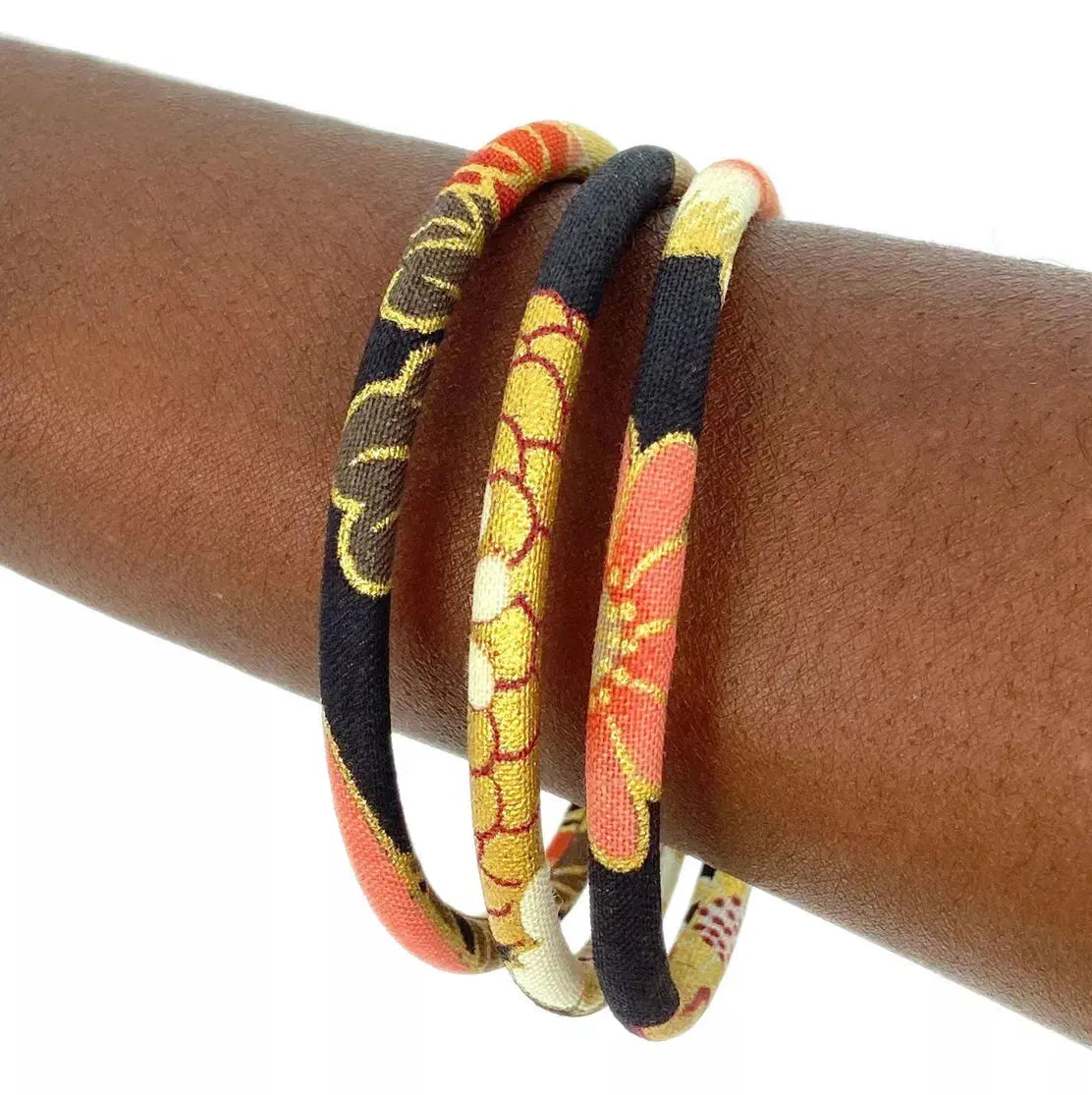 Bracelet jonc japonais Kiku noir MéloKane