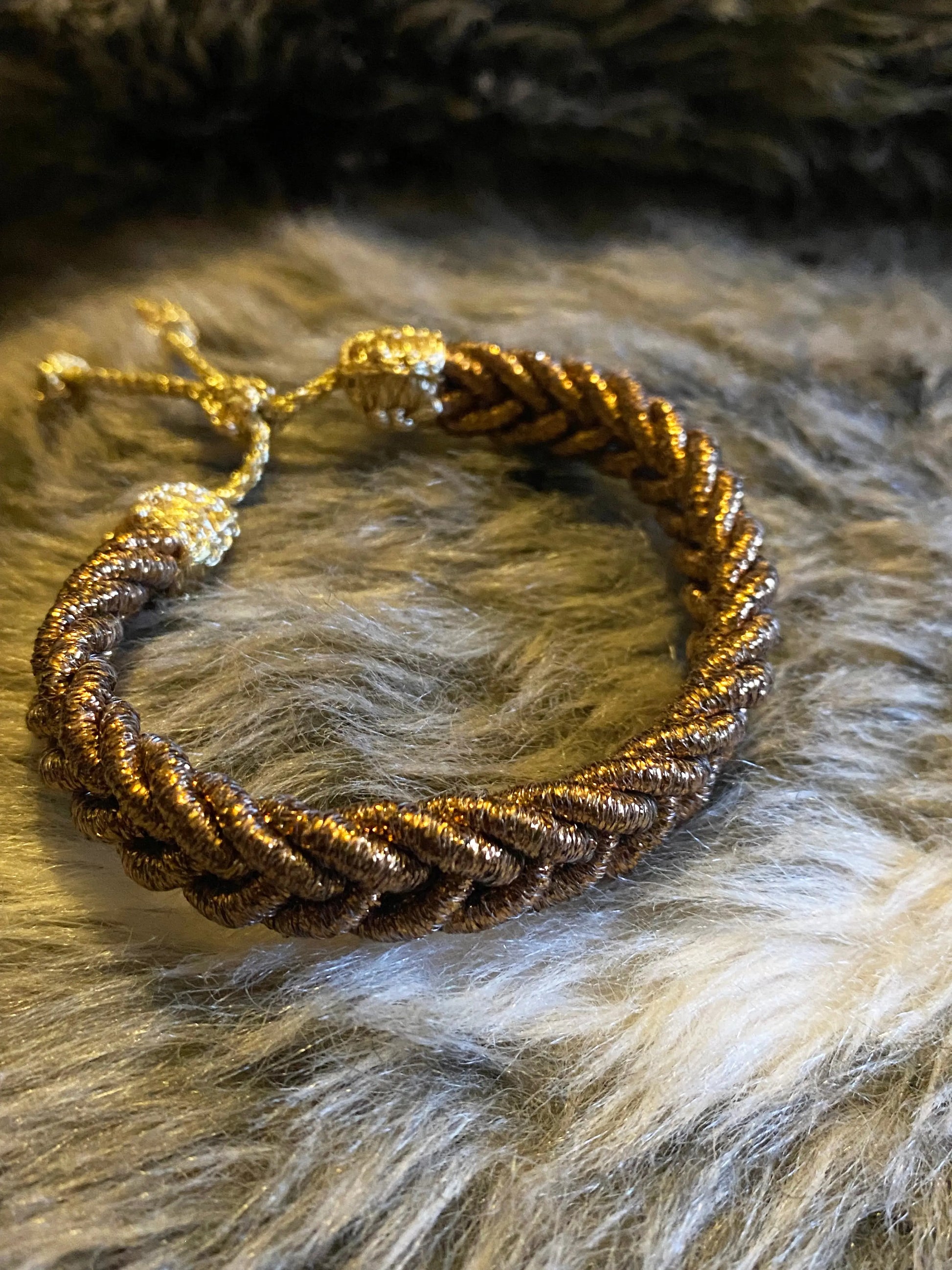Bracelet passementerie BRONZE et DORE uni tressé ART&MISS