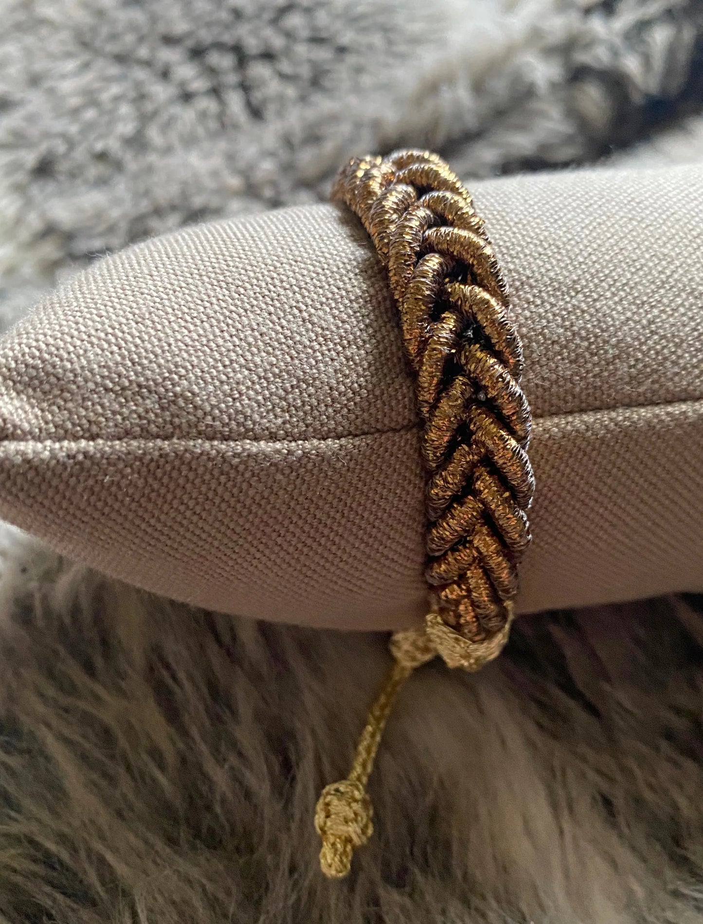 Bracelet passementerie BRONZE et DORE uni tressé ART&MISS