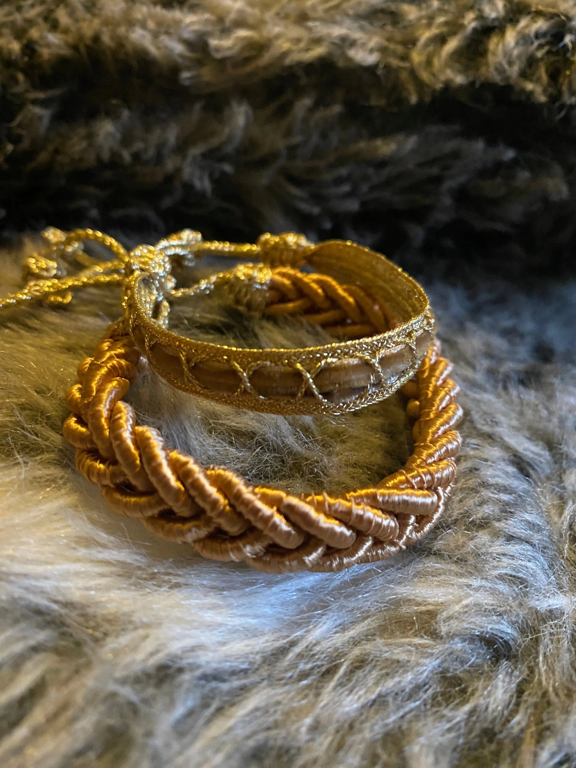 Bracelet passementerie BRONZE et DORE uni tressé ART&MISS