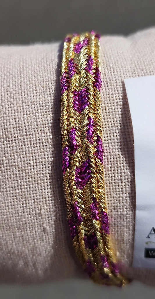 Bracelet passementerie doré et violet ART&MISS