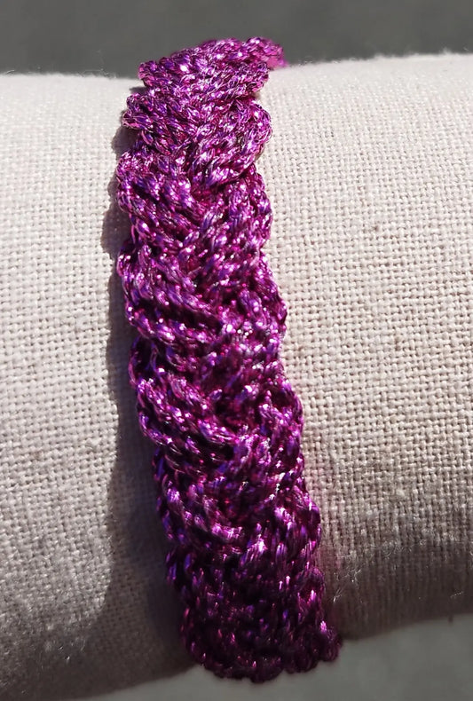 Bracelet passementerie tressé rose fuchsia ART&MISS