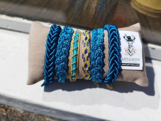 Bracelets passementerie bleus ART&MISS