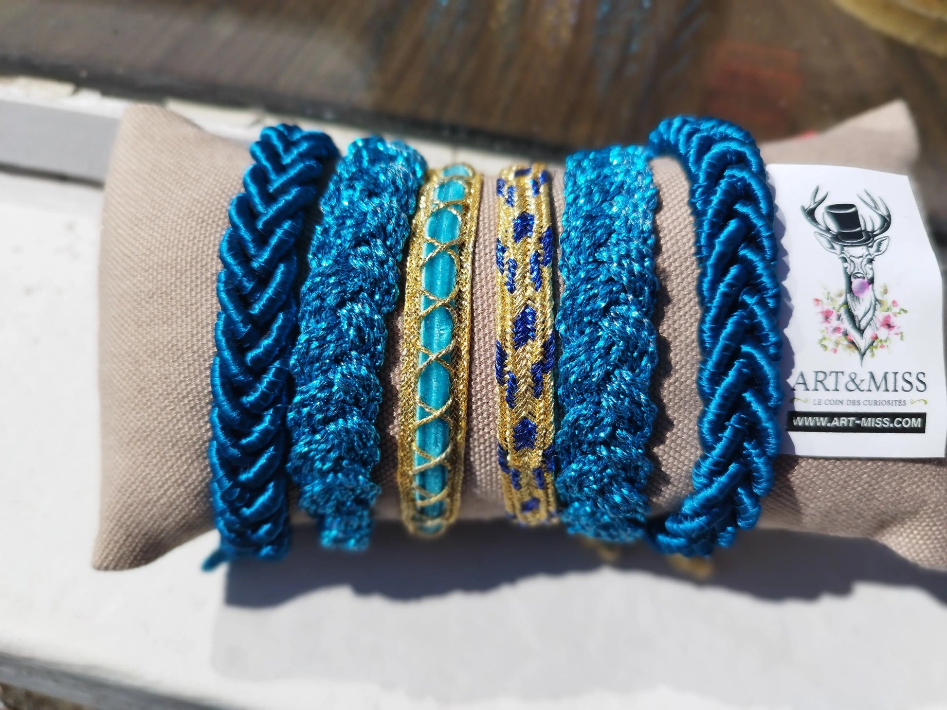 Bracelets passementerie bleus ART&MISS