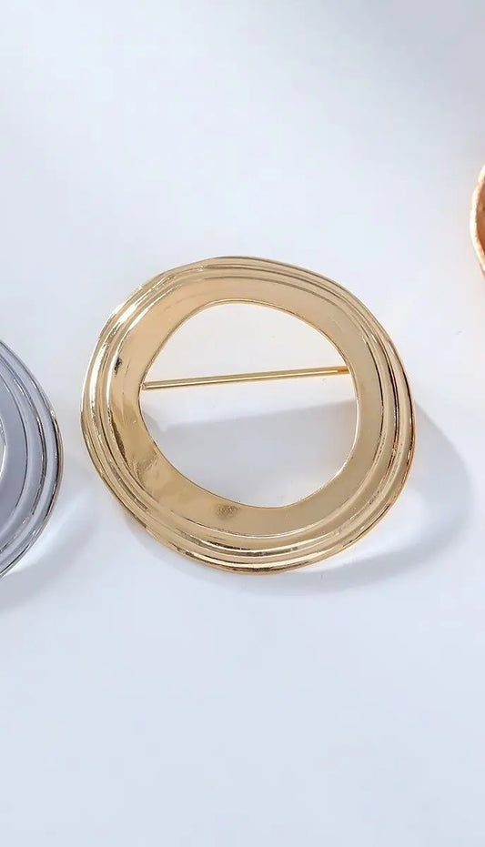 Broche dorée cercle lisse en acier inoxydable Eclat Paris